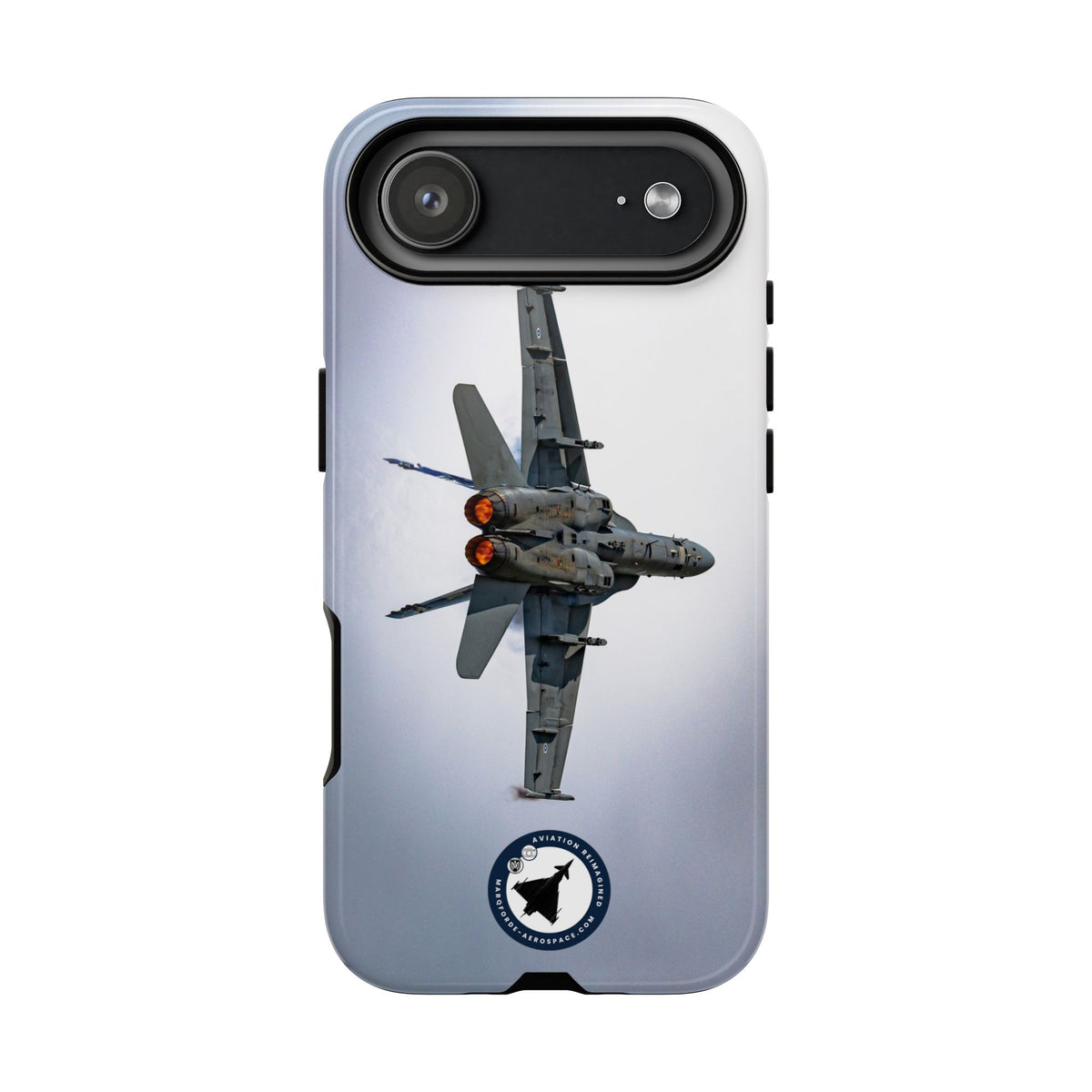 Finnish F/A-18 Hornet turning with afterburners lit aviation photo iPhone tough phone case – view 67