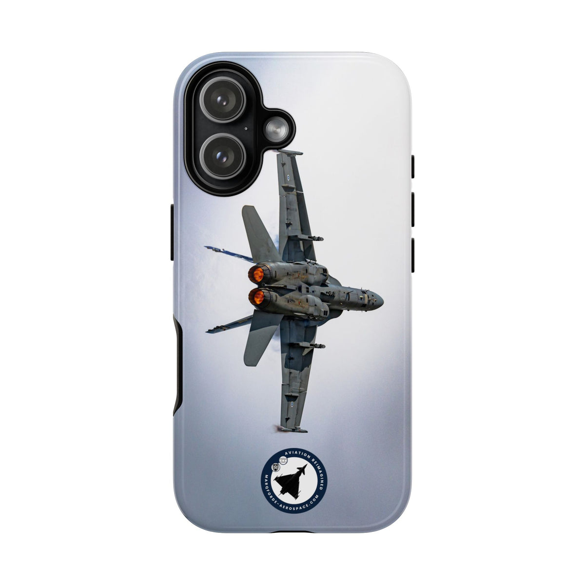 Finnish F/A-18 Hornet turning with afterburners lit aviation photo iPhone tough phone case – view 66