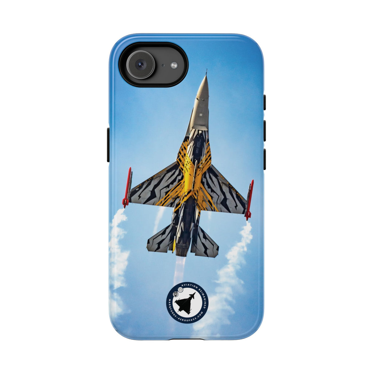 Belgian tiger-striped F-16 climbing vertically aviation photo iPhone tough phone case – view 31