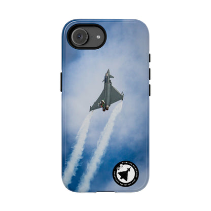 Italian Eurofighter climbing with twin white trails aviation photo iPhone tough phone case – view 44