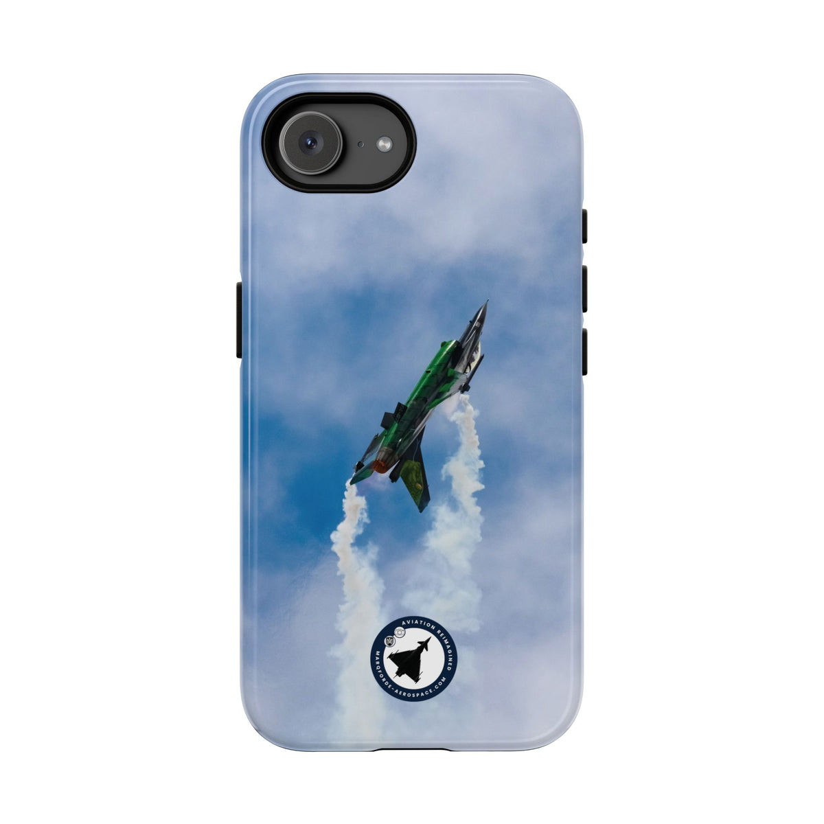 Green and black Belgian F-16 climbing with smoke aviation photo iPhone tough phone case – view 42