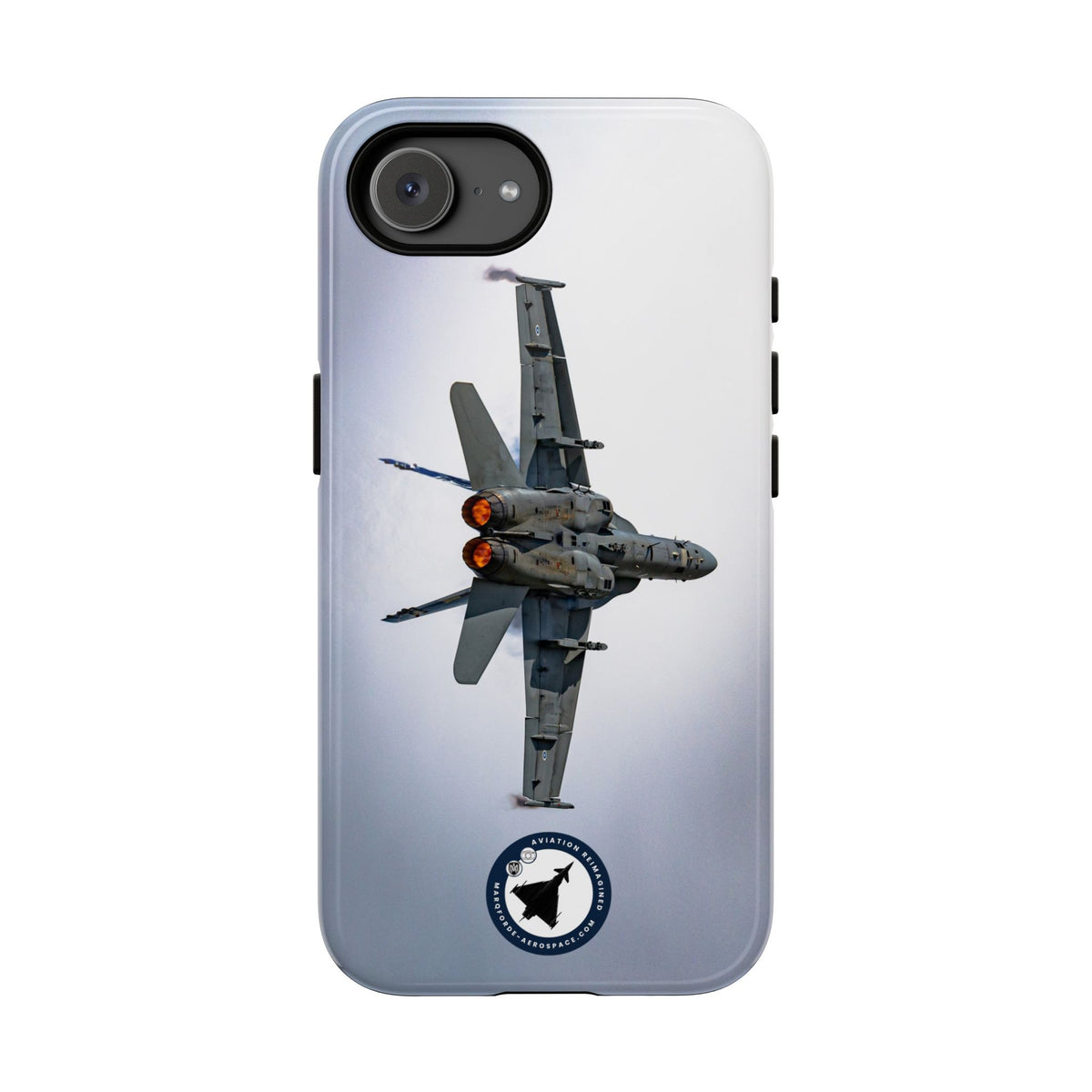Finnish F/A-18 Hornet turning with afterburners lit aviation photo iPhone tough phone case – view 68