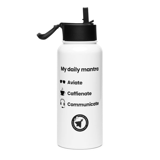 Aviator’s Daily Mantra Bottle – Stainless Steel Insulated Aviation Bottle